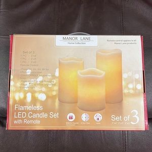 Set of 3 Flameless LED Candle Set with Remote